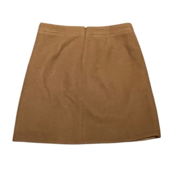 J. Crew Camel Ruffle Front Wool Blend Mini Skirt, Size 0, NWT - Picture 3 of 10